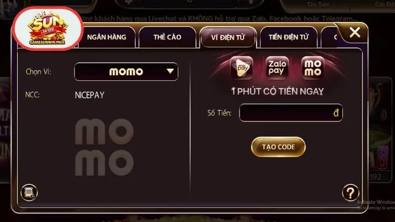 Sử dụng ví điện tử