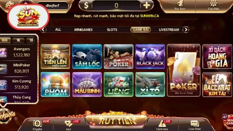 Top siêu phẩm nên tham gia tại game bài Sunwin